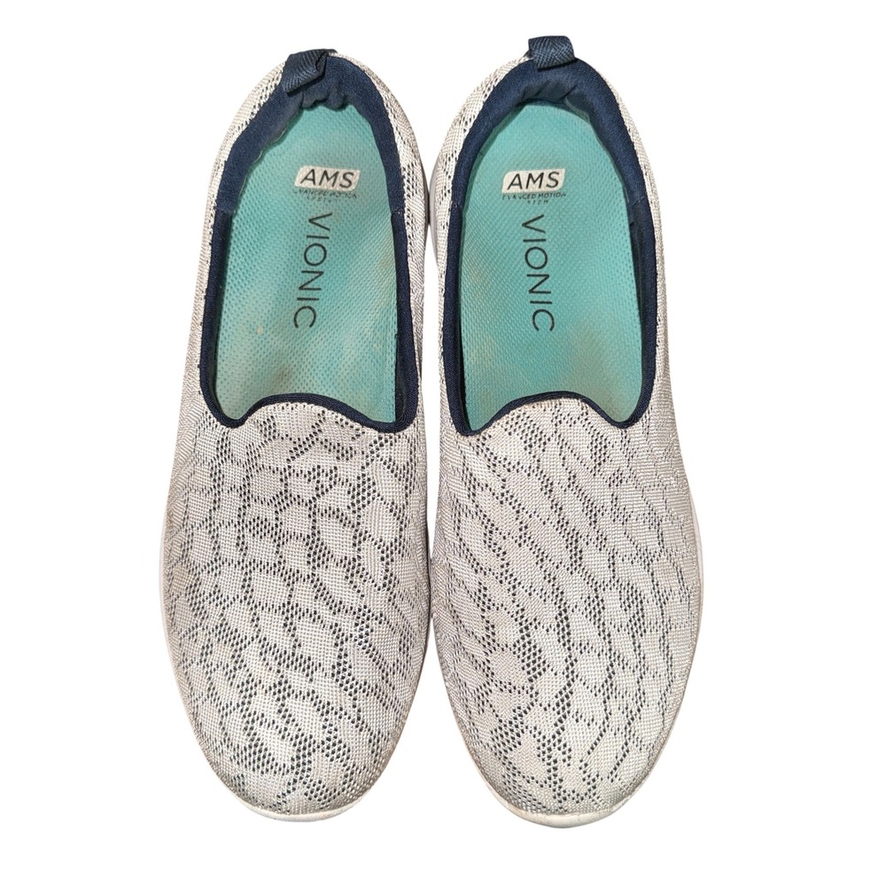 Vionic Hydra Sneaker Womens 9.5 Pre-Owned SlipOn White AMS Walking Shoes ASR1288